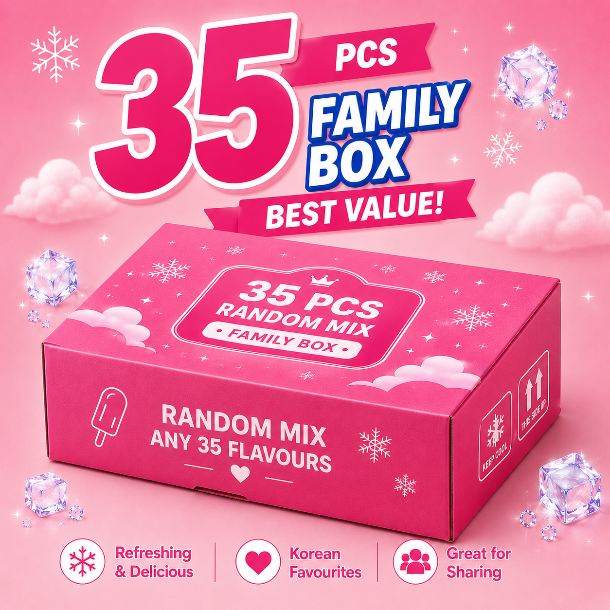 Korean Ice Pop – 8 Popular Flavors Ice Bar 아이스바 빠삐코 폴라포 쭈쭈바 탱크보이 뽕따