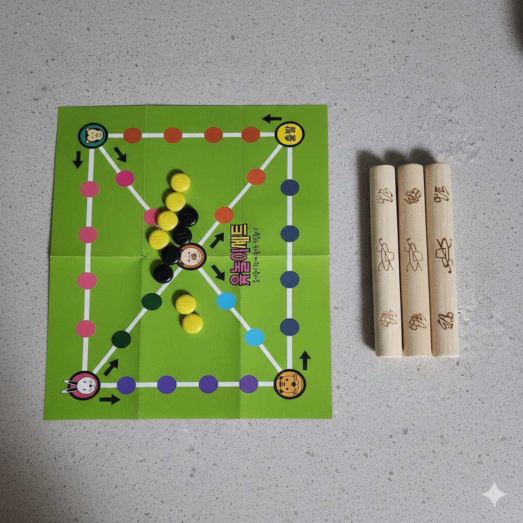 Traditional Korean Yut Nori Game Set (Yunnori) 윷놀이 세트