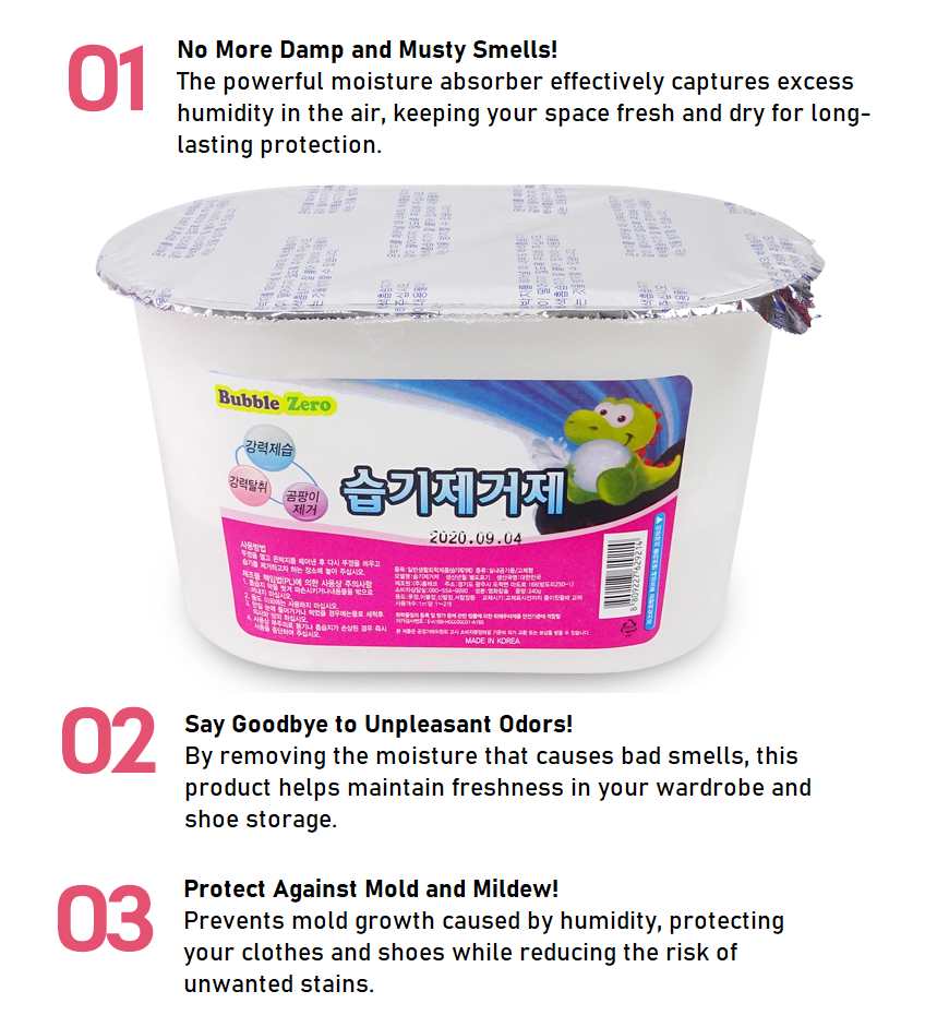 [Bubble Zero] Moisture Absorber 3P 240g 버블 제로 습기 제거제 3P