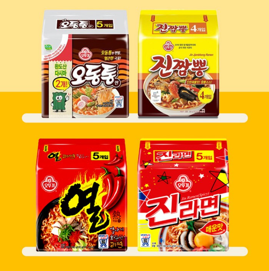 [Bundle Deal] Ottogi Spicy Ramen Variety Pack – 4 Types 오뚜기 라면 4종 세트