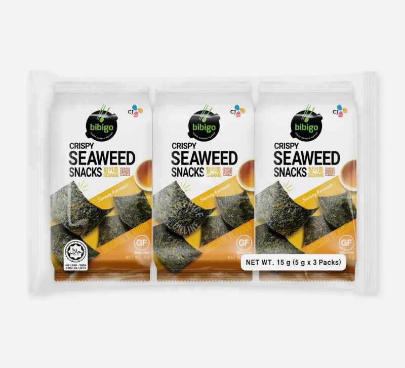 [CJ Bibigo] Crispy Seaweed (BBQ/Sesame/Wasabi) Halal 5gx3  비비고 스낵김