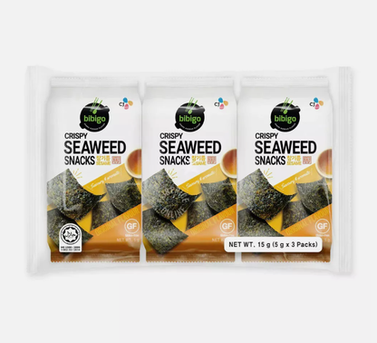 [CJ Bibigo] Crispy Seaweed (BBQ/Sesame/Wasabi) Halal 5gx3  비비고 스낵김