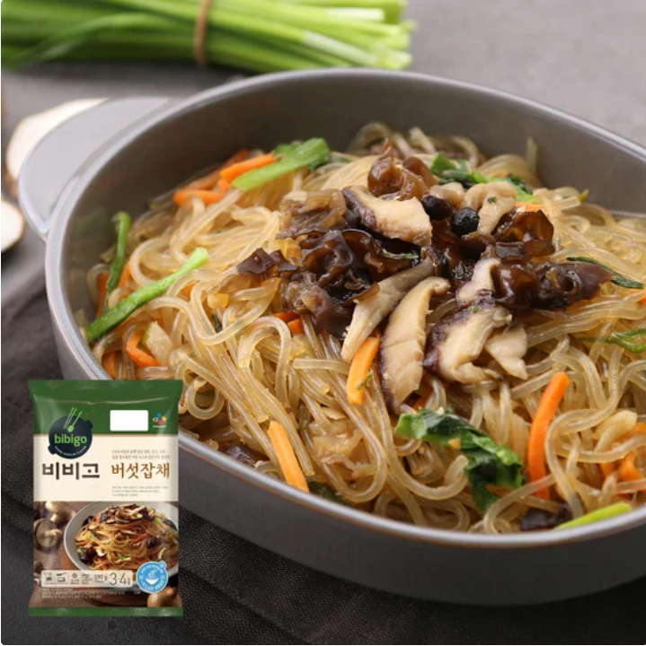 [CJ Bibigo] Japchae Stir-Fried Glass Noodles with Vegetables 590g | 비비고 버섯 잡채