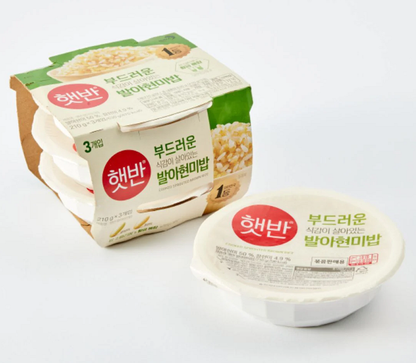 [CJ Hetbahn] Instant Cooked Brown Rice & Black Rice 210g  Halal 햇반 즉석밥 3개입 (흑미밥 / 발아현미밥)