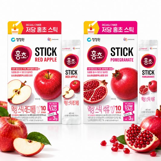 [CJW] Hongcho LOW TAG Fruit Vinegar Stick 40ml×10T 청정원 홍초 저당 스틱
