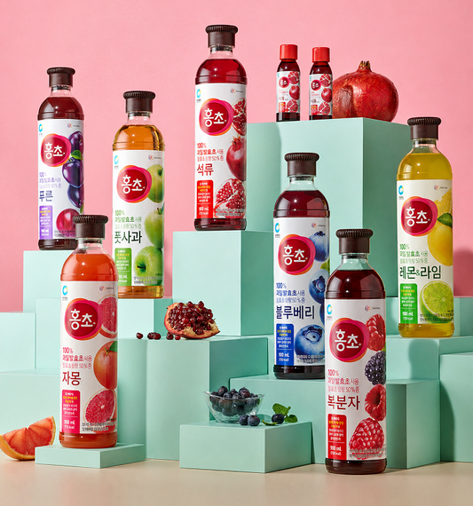 [CJW] Hongcho Fruit Vinegar Drink 900ml  Halal 청정원 홍초 과일발효식초