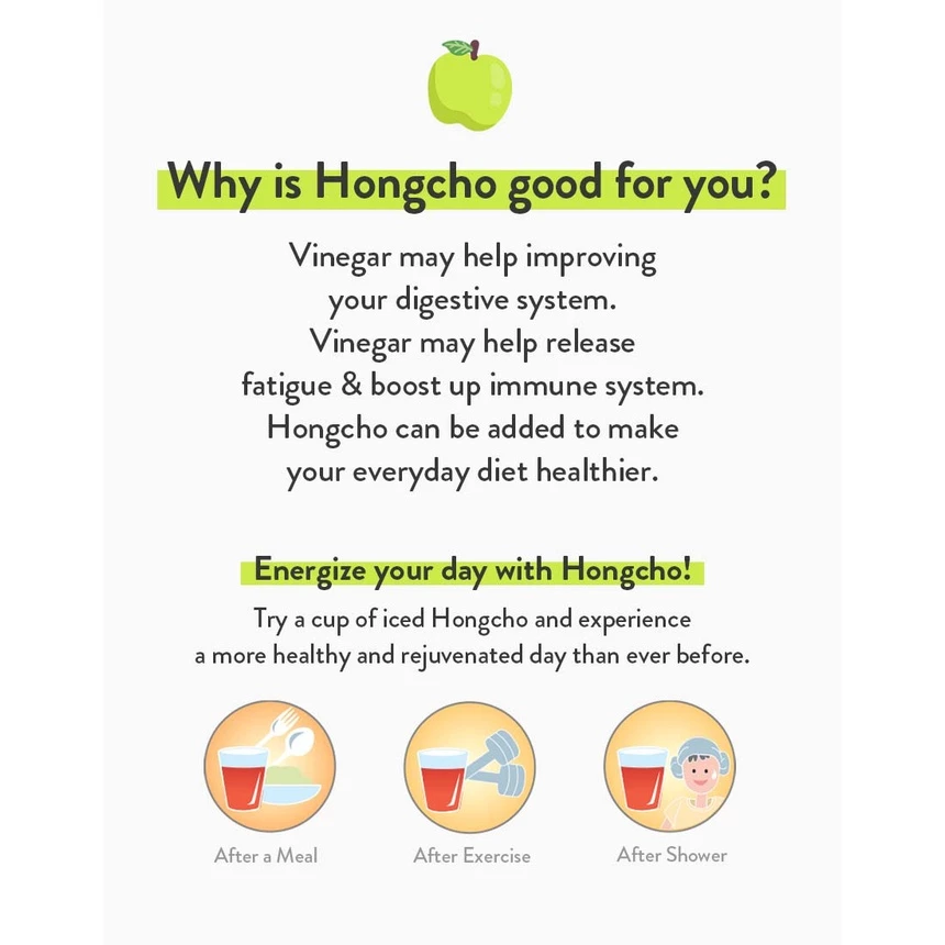 [CJW] Hongcho Fruit Vinegar Drink 900ml  Halal 청정원 홍초 과일발효식초
