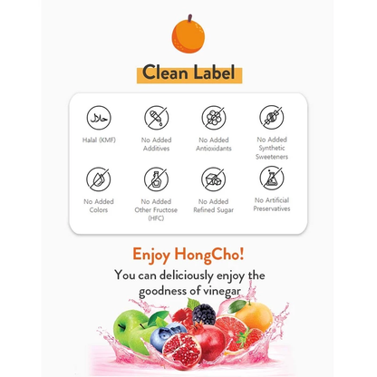 [CJW] Hongcho Fruit Vinegar Drink 900ml  Halal 청정원 홍초 과일발효식초