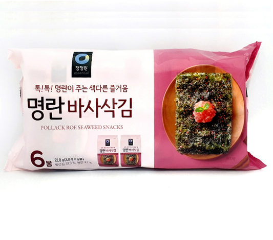 [CJW] Roasted Seasoned Laver with Pollack Roe Seaweed 3.8gx6 청정원 명란 바사삭김