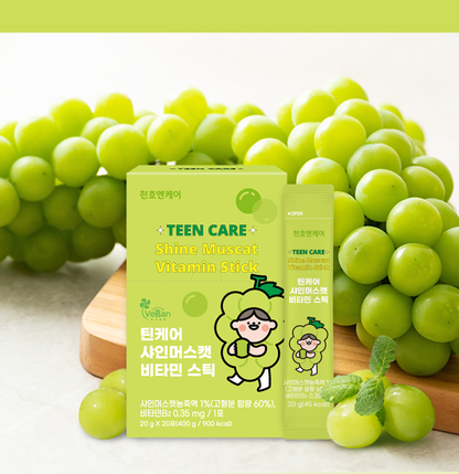 [Chunho N Care] TEEN CARE Vegan Jelly Stick 20gx20T 천호엔케어 틴케어 비건 젤리 스틱 자두 샤인머스켓
