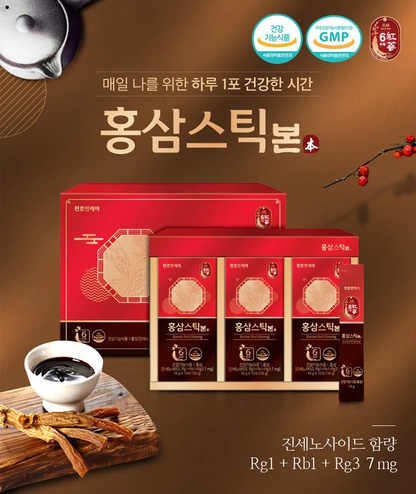 [Chunho Ncare] Korean Red Ginseng Stick 10g x 30 sticks 천호엔케어 홍삼스틱본