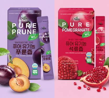 [Chunho N Care] 100%  Pure Juice Stick (Prune / Pomegranate)  퓨어 유기농 푸른즙 석류즙