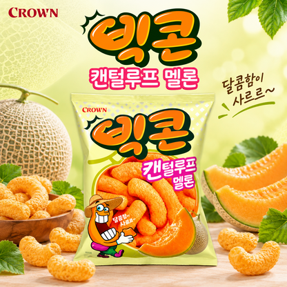 [Crown] Big Corn Cantaloupe Melon Snack 60g 크라운 빅콘 캔털루프 멜론