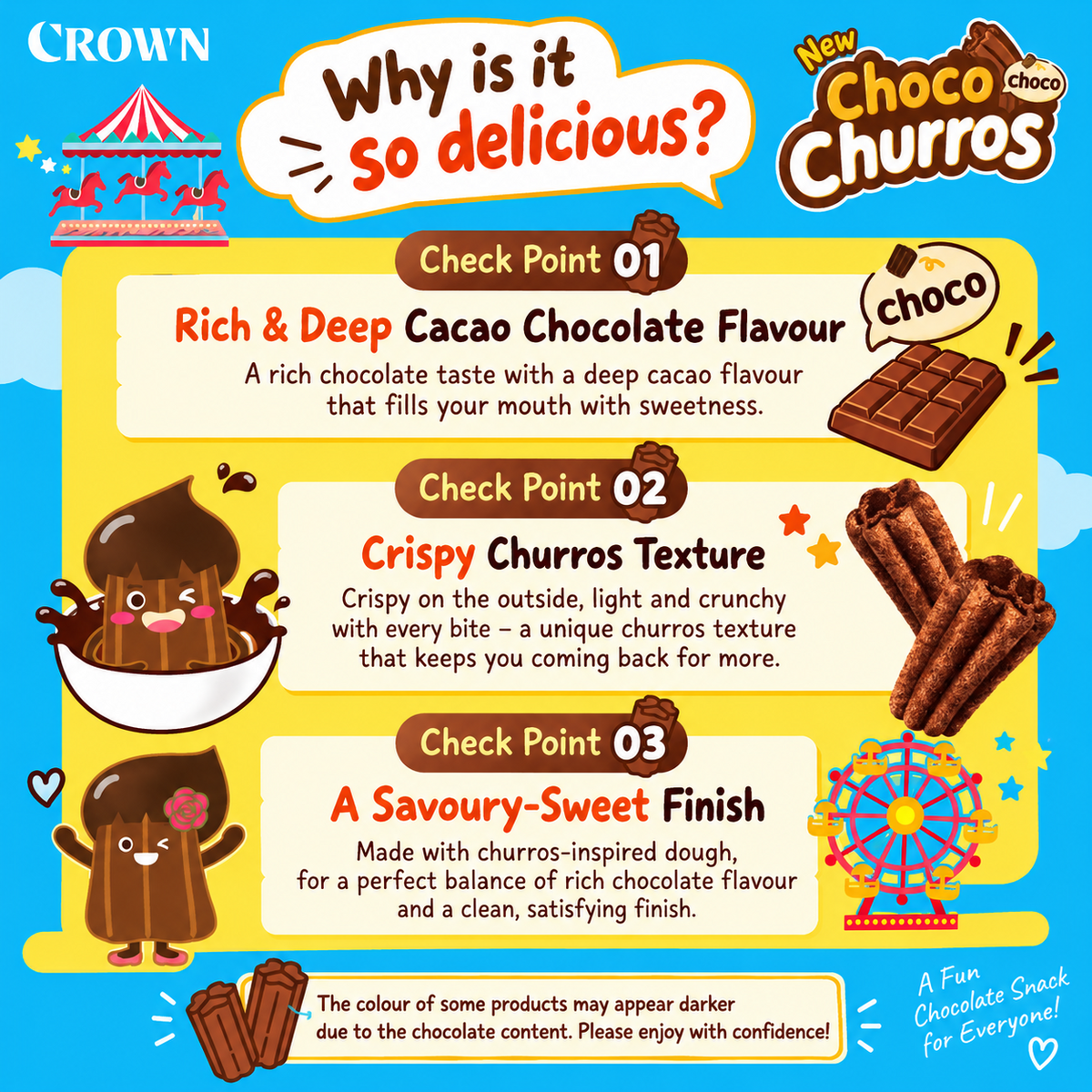 [Crown] Choco Churros 75g  크라운 초코 츄러스