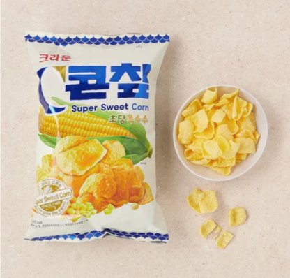 [Crown] Corn Chip – Super Sweet Corn Flavour 70g 크라운 콘칩 초당옥수수맛