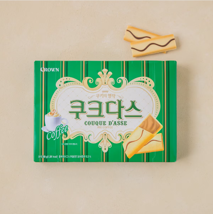 [Crown] Couque D'asse Vienna Coffee Cookies 128g 크라운 쿠크다스 커피