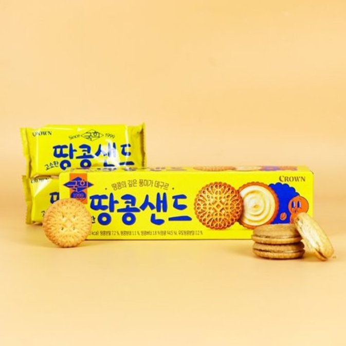 [Crown] Peanut Sand Biscuits 93g  크라운 국희 고소한 땅콩샌드