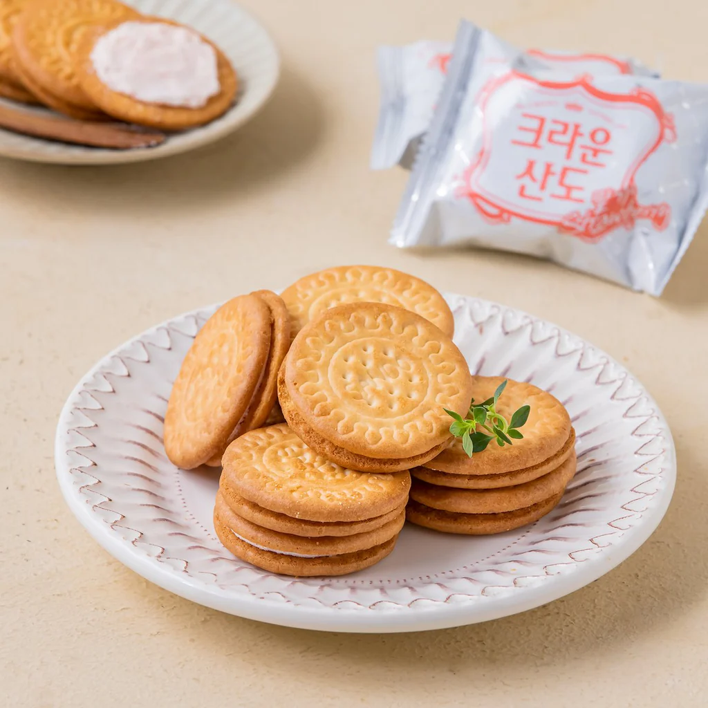 [Crown] Sando Strawberry / Cream Cookies 61g / 161g / 323g 크라운 산도 딸기 / 산도 크림