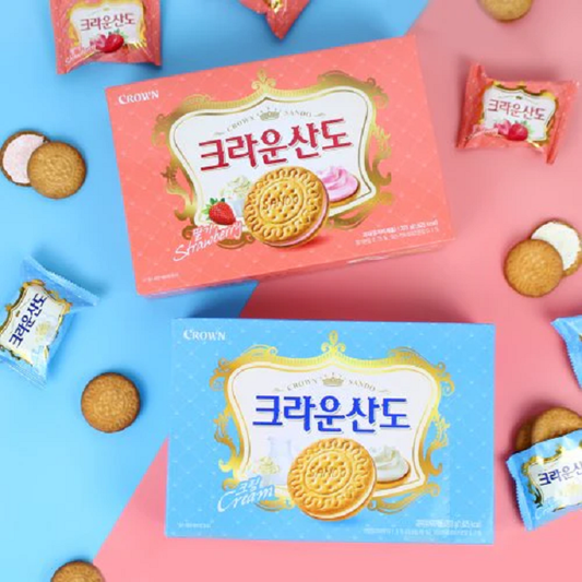 [Crown] Sando Strawberry / Cream Cookies 61g / 161g / 323g 크라운 산도 딸기 / 산도 크림