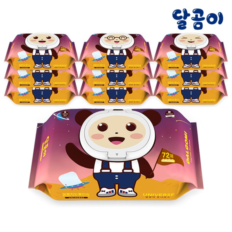 DALGOMI Universe Baby Wet Tissue 72 sheets  달곰이 유니버스 물티슈 72매