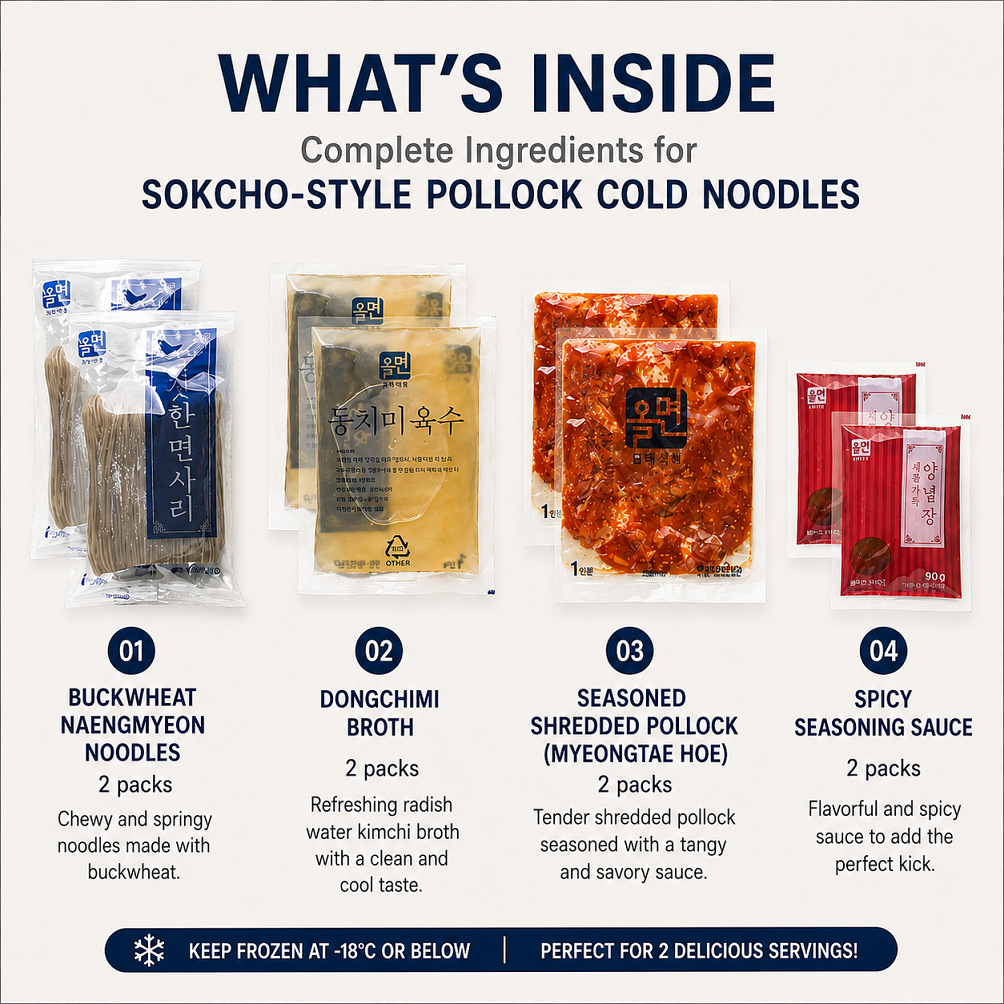 Sokcho-Style Pollock Cold Noodles (Myeongtae Hoe Naengmyeon) 1120g  올면 명태회냉면
