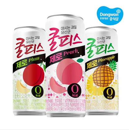 [Dongwon] Coolpis Zero Probiotic Drink (Peach/Pineapple/Plum) 230ml 쿨피스 제로 (복숭아/파인애플/자두)