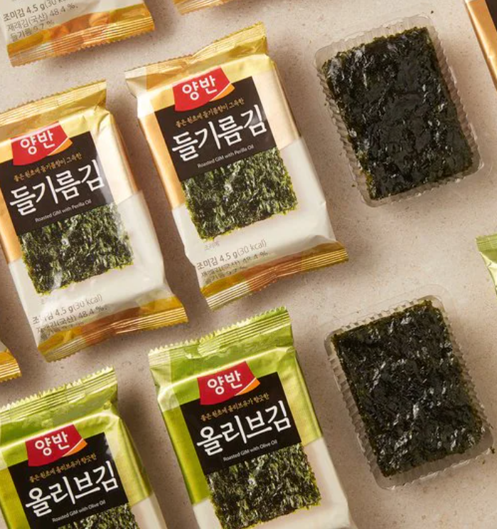 [Dongwon] Roasted Laver Gim Snack (Olive Oil/Sesame Oil/Perilla Oil)12P [동원] 양반 김 (올리브유/참기름/들기름)