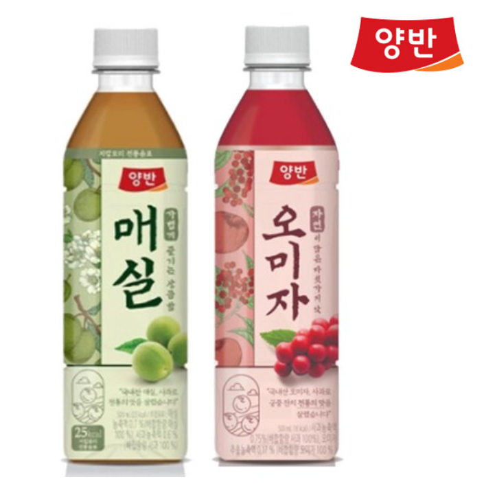 [Dongwon] Yangban’s Plum Tea and Omija Tea 500ml  동원 양반 매실차  오미자차