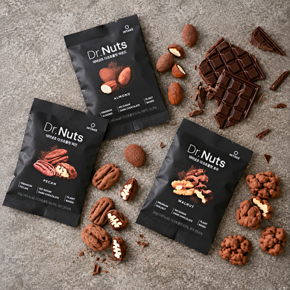 [Dr.Nuts] Dark Chocolate Coated Nuts 30g – Almond / Walnut / Pecan [닥터넛츠] 무설탕 다크초콜릿 3종