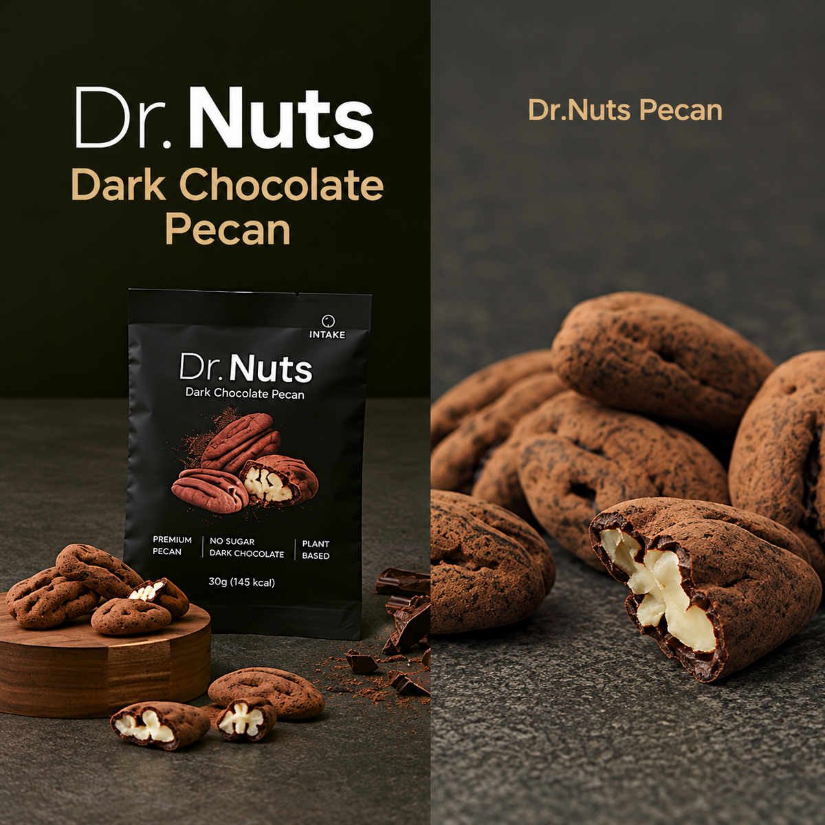 [Dr.Nuts] Dark Chocolate Coated Nuts 30g – Almond / Walnut / Pecan [닥터넛츠] 무설탕 다크초콜릿 3종