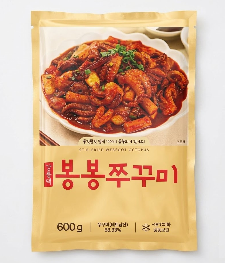 [Gangneungdaek] Stir-Fried Webfoot Octopus (Bong Bong Jjukkumi) 600g  강릉댁 봉봉쭈꾸미