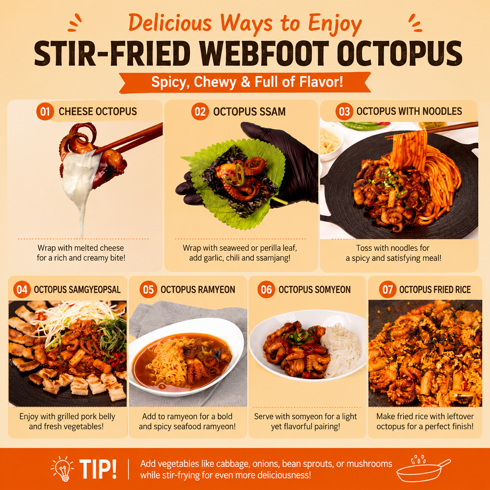 [Gangneungdaek] Stir-Fried Webfoot Octopus (Bong Bong Jjukkumi) 600g  강릉댁 봉봉쭈꾸미