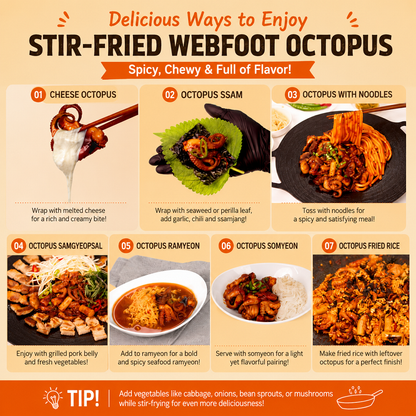 [Gangneungdaek] Stir-Fried Webfoot Octopus (Bong Bong Jjukkumi) 600g  강릉댁 봉봉쭈꾸미