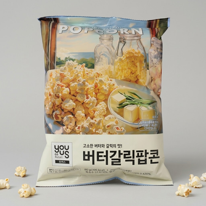 [GS25 YOUUS] Korean Popcorn (Cinema Popcorn • Butter Garlic Popcorn) 영화관 팝콘 버터갈릭 팝콘
