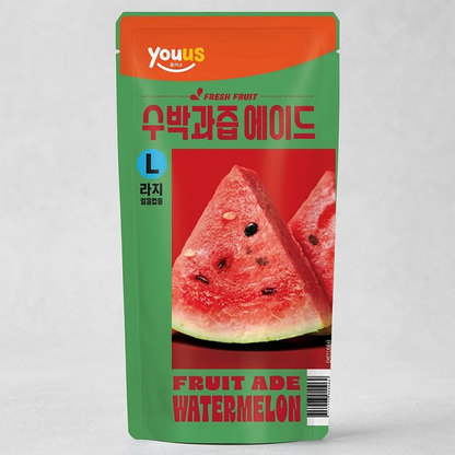 [GS25 YOUUS] Pouch 340ml (Blue Lemonade / Watermelon Ade / Peach Iced Tea)블루레몬 수박 복숭아 에이드