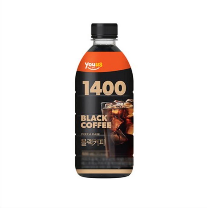 [GS25 YOUUS] 1400 Iced Coffee Series 500ml 헤이즐넛블랙 / 스위트블랙 / 블랙커피 / 카페라떼