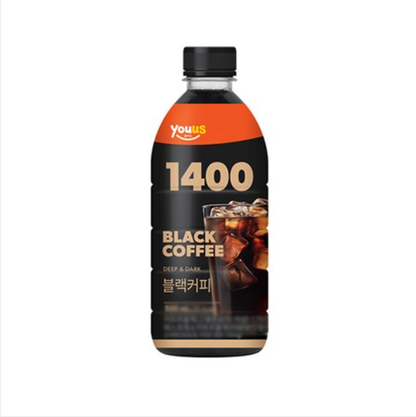 [GS25 YOUUS] 1400 Iced Coffee Series 500ml 헤이즐넛블랙 / 스위트블랙 / 블랙커피 / 카페라떼