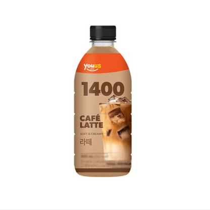 [GS25 YOUUS] 1400 Iced Coffee Series 500ml 헤이즐넛블랙 / 스위트블랙 / 블랙커피 / 카페라떼