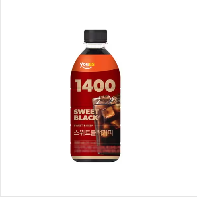 [GS25 YOUUS] 1400 Iced Coffee Series 500ml 헤이즐넛블랙 / 스위트블랙 / 블랙커피 / 카페라떼