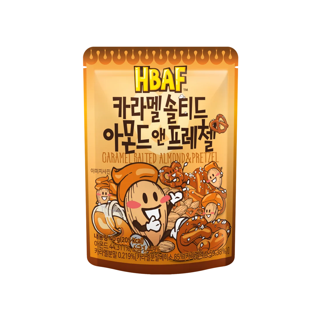 [HBAF] Caramel Salted Almond & Pretzel 40g HBAF 바프 카라멜 솔티드 아몬드 앤 프레첼