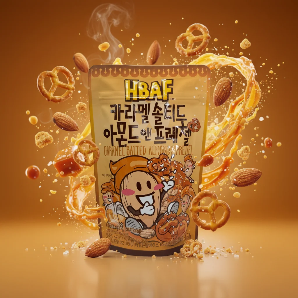 [HBAF] Caramel Salted Almond & Pretzel 40g HBAF 바프 카라멜 솔티드 아몬드 앤 프레첼