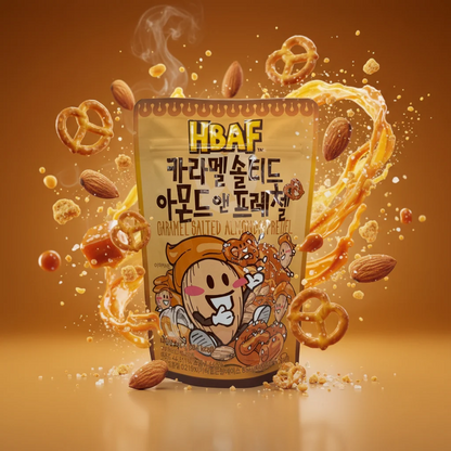 [HBAF] Caramel Salted Almond & Pretzel 40g HBAF 바프 카라멜 솔티드 아몬드 앤 프레첼