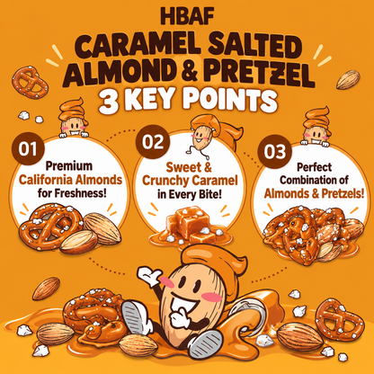 [HBAF] Caramel Salted Almond & Pretzel 40g HBAF 바프 카라멜 솔티드 아몬드 앤 프레첼