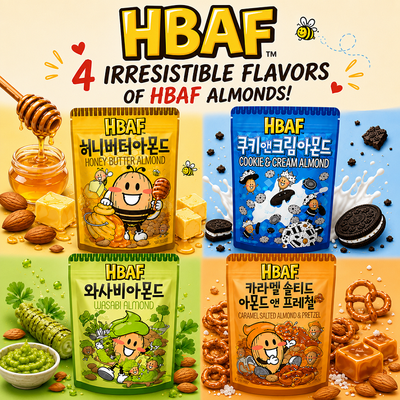 [HBAF] Flavoured Almonds 40g (4 Flavours)  바프 아몬드