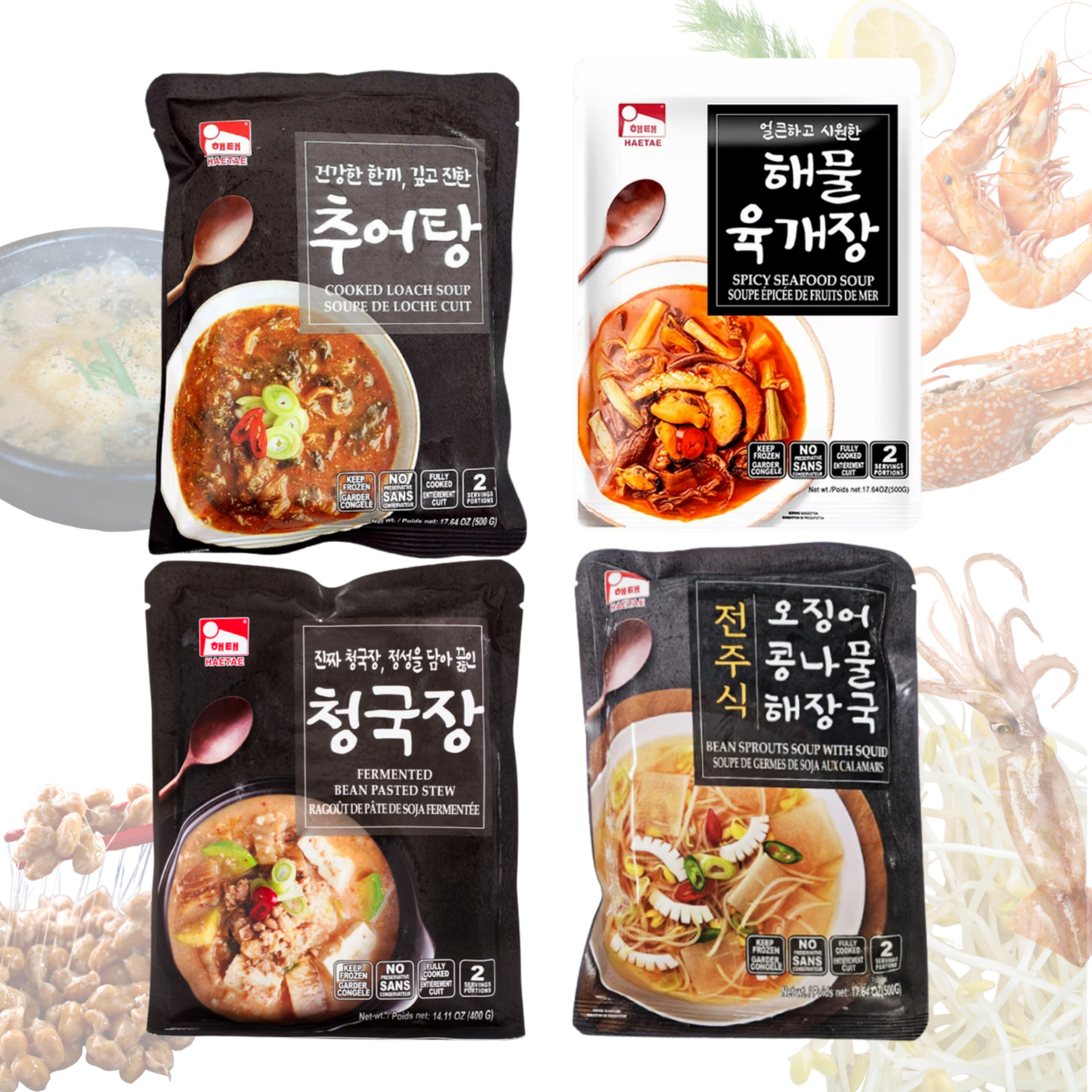 [Haetae] Traditional Korean Cooked Soup & Stew  추어탕 콩나물해장국 해물육개장 청국장