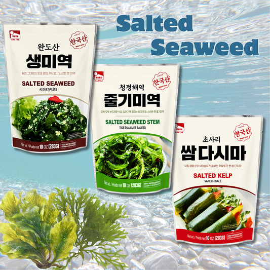 [Haitai] Korean Salted Seaweed Collection 283g (3 Types) 해태 한국산 염장 생미역 미역줄기 쌈다시마