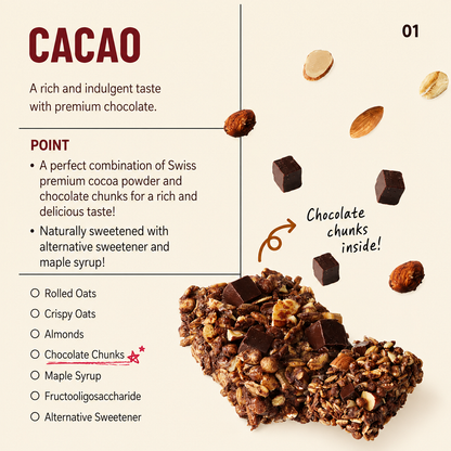 [GS25 Haru Protein] Crunch Cacao Granola Protein Bar 35g 하루 단백바 크런치 카카오맛