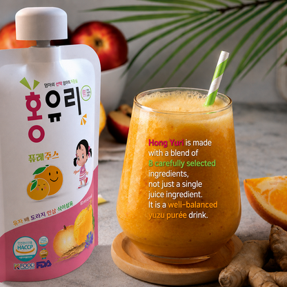 [HongYuri] Kids Herbal Drink for Respiratory Health (Pouch) 80ml 홍유리 어린이 호흡기 건강 음료