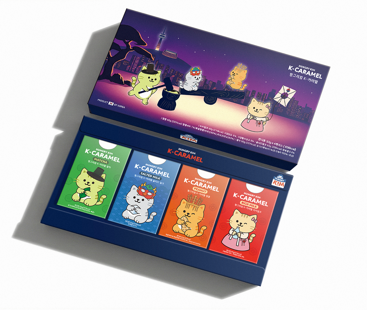 [Hungry Kim] K-Caramel Assorted Gift Box 50g x 4  헝그리킴 K-카라멜