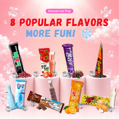 Korean Ice Pop  – 8 Popular Flavors Ice Bar  아이스바 빠삐코 폴라포 쭈쭈바 탱크보이 뽕따